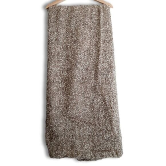 IKEA Stockholm Fuzzy & Soft Mohair Wool Blend Blanket Cream & Tan - Picture 2 of 9